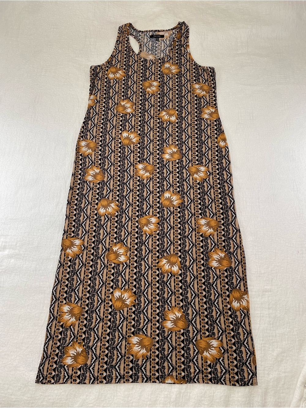 New Look  Plus Size 3X Boho Maxi Dress Sleeveless Aztec Floral Print Racerback